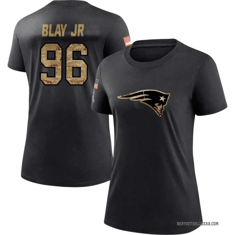 David Blay Jr. Women's Black New England Patriots 2020 Salute To Service Performance T-Shirt
