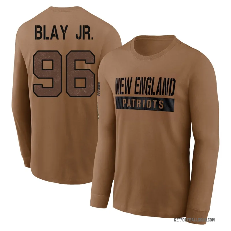 David Blay Jr. Youth Brown New England Patriots 2023 Salute To Service Long Sleeve T-Shirt