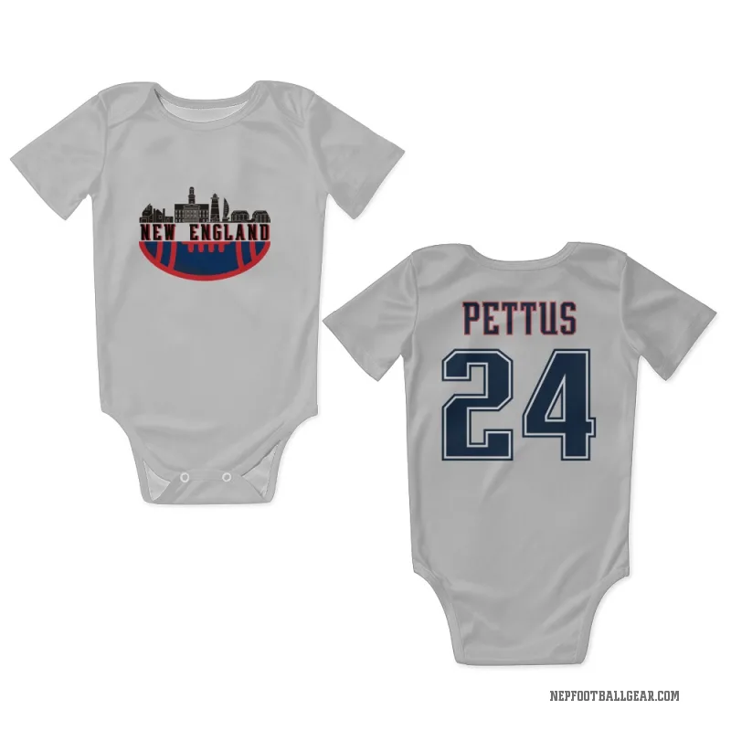 Dell Pettus  White New England Patriots  Fade Newborn & Infant Bodysuit