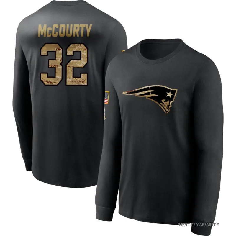 Devin McCourty Men's Black New England Patriots 2020 Salute To Service Sideline Performance Long Sleeve T-Shirt