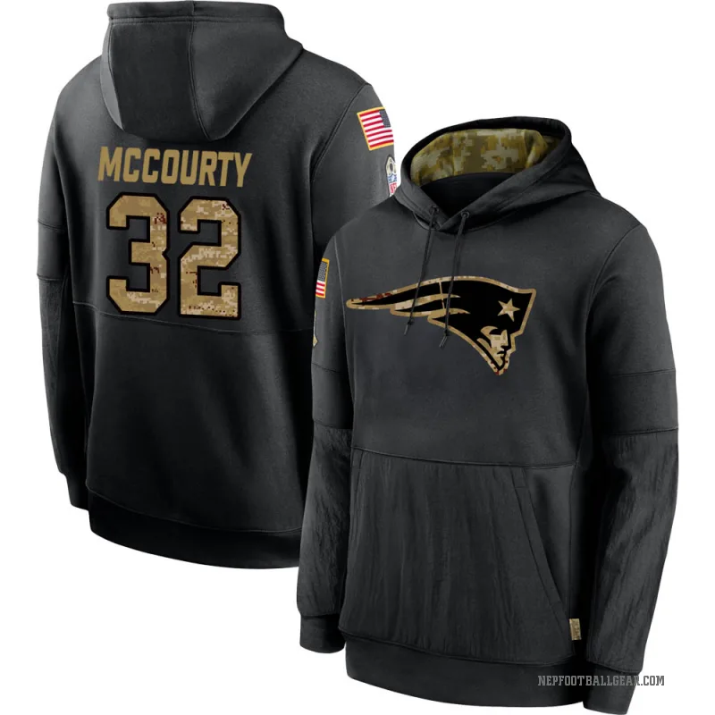 Devin McCourty Men's Black New England Patriots 2020 Salute to Service Sideline Performance Pullover Hoodie