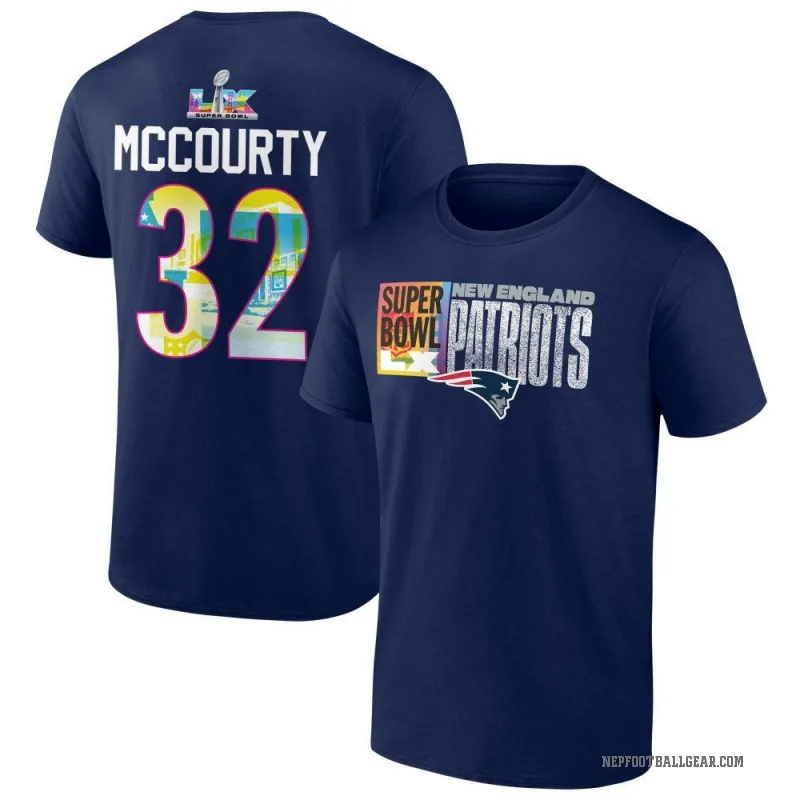 Devin McCourty Men's Navy New England Patriots Super Bowl LX T-Shirt
