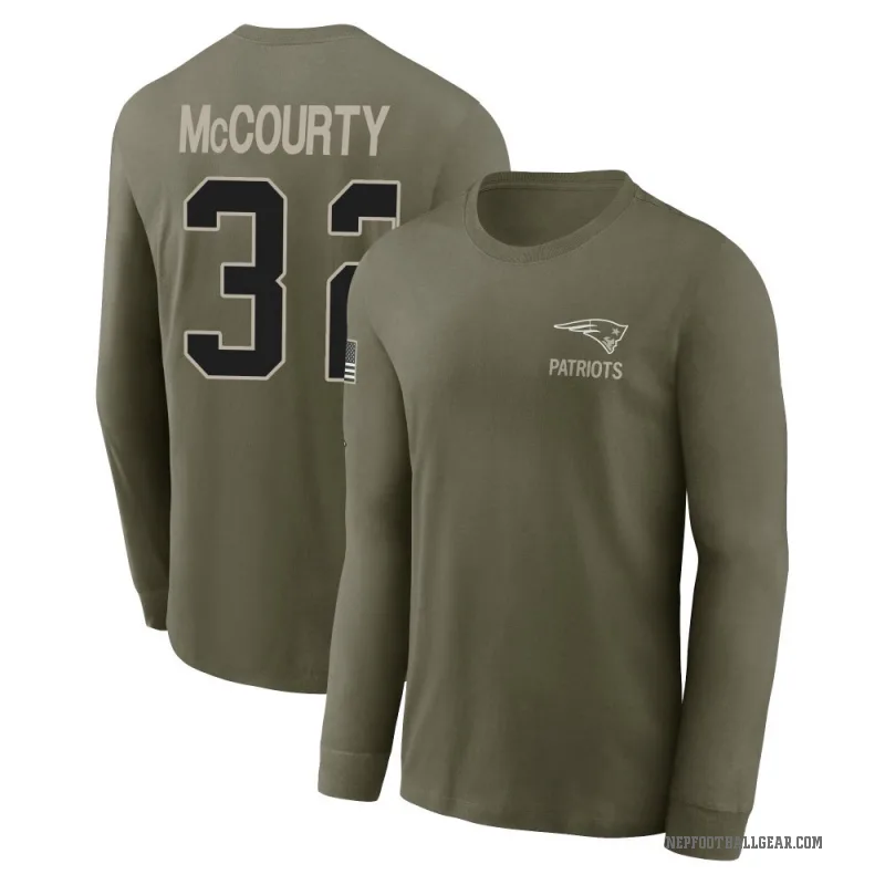 Devin McCourty Men's Olive New England Patriots 2025 Salute to Service Sideline Long Sleeve T-Shirt