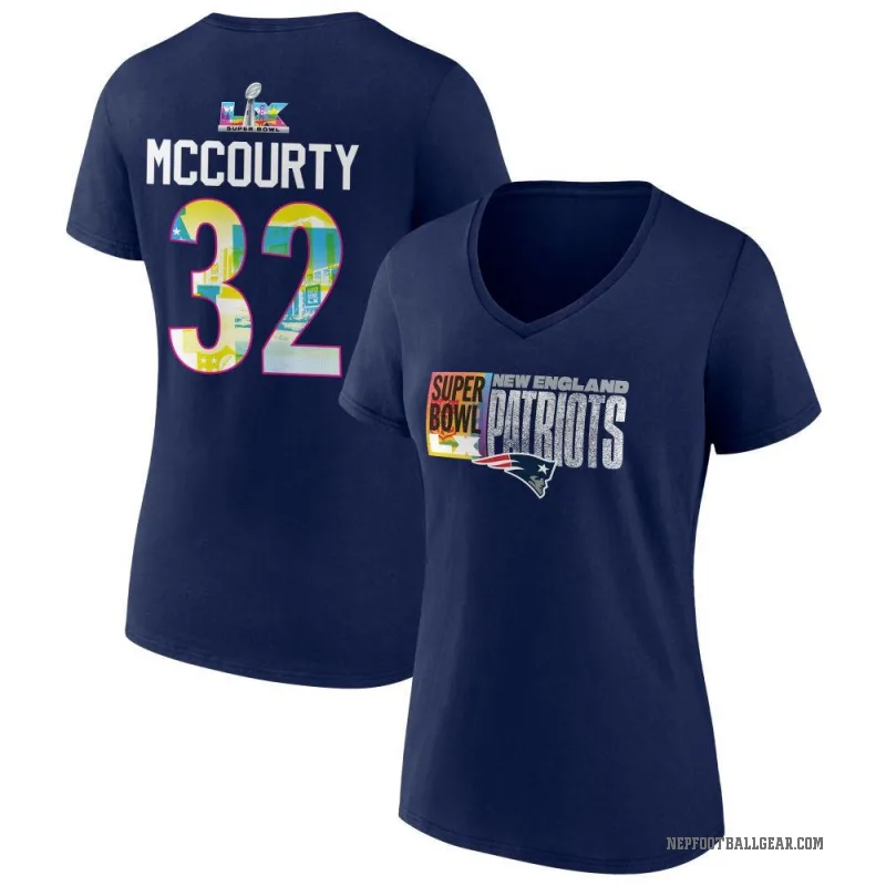 Devin McCourty Women's Navy New England Patriots Super Bowl LX V-Neck T-Shirt