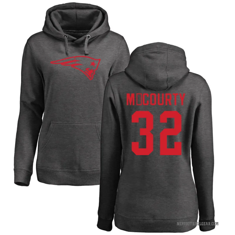 Devin McCourty Women's New England Patriots Pro Line by Branded Ash One Color Pullover Hoodie