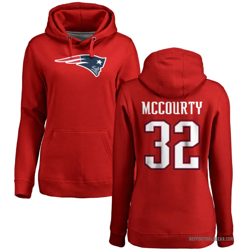 Devin McCourty Women's Red New England Patriots Pro Line Logo Pullover Hoodie