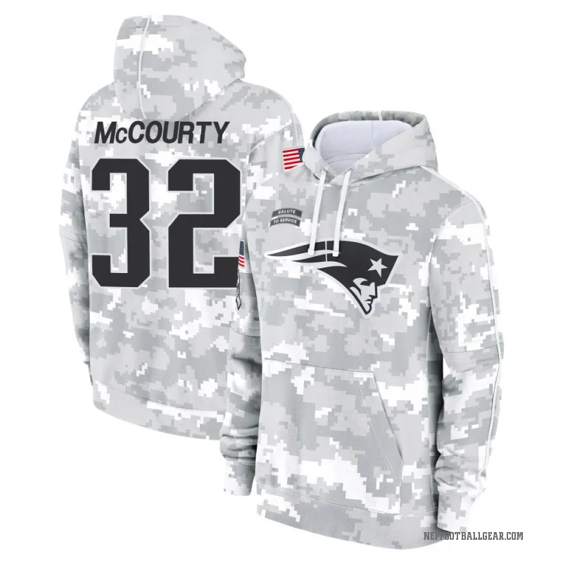 Devin McCourty Youth Camo New England Patriots Arctic 2024 Salute to Service Club Fleece Pullover Hoodie