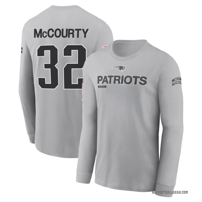 Devin McCourty Youth Gray New England Patriots 2024 Salute to Service Long Sleeve T-Shirt