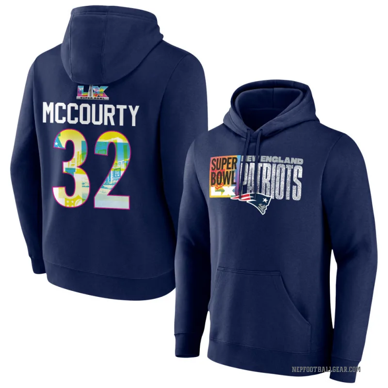 Devin McCourty Youth Navy New England Patriots Super Bowl LX Hoodie