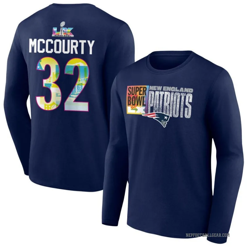 Devin McCourty Youth Navy New England Patriots Super Bowl LX Long Sleeve T-Shirt