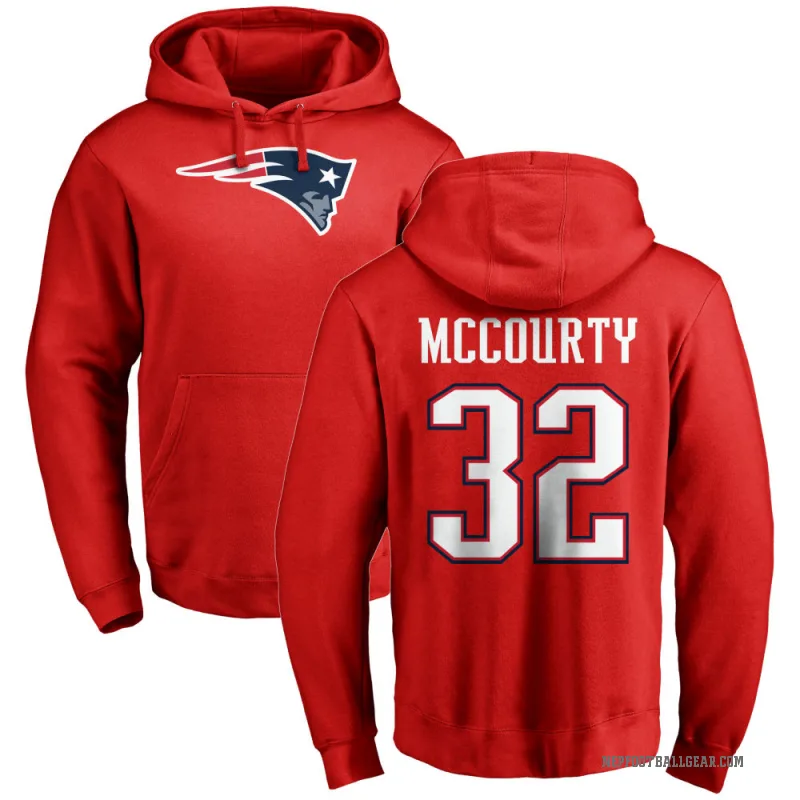 Devin McCourty Youth Red New England Patriots Pro Line Logo Pullover Hoodie