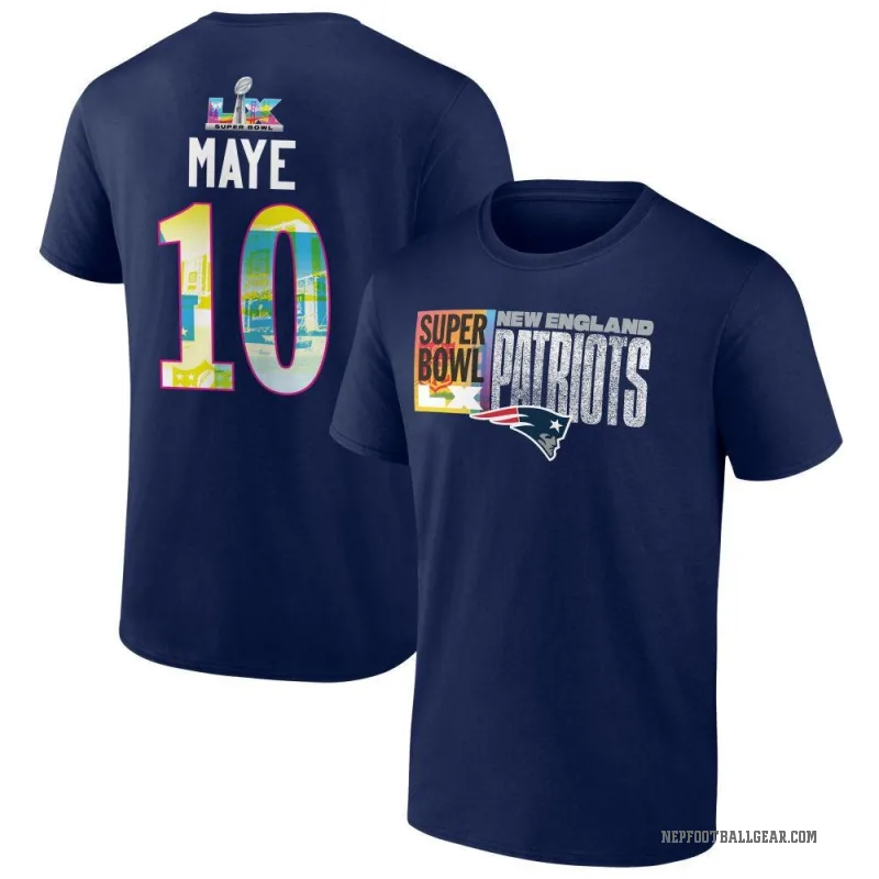 Drake Maye Men's Navy New England Patriots Super Bowl LX T-Shirt