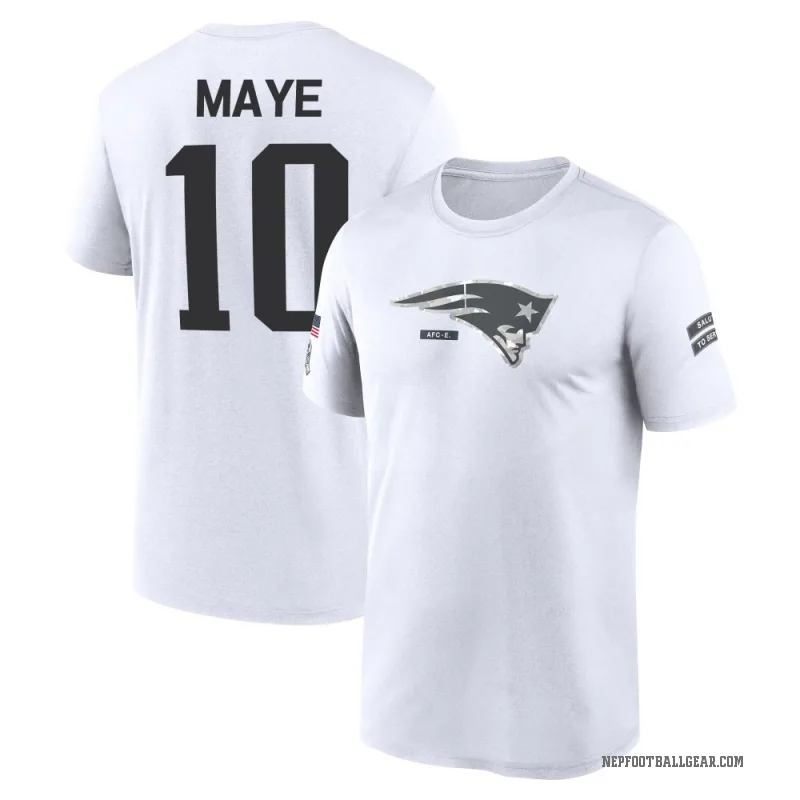 Drake Maye Men's White New England Patriots 2024 Salute to Service Performance T-Shirt