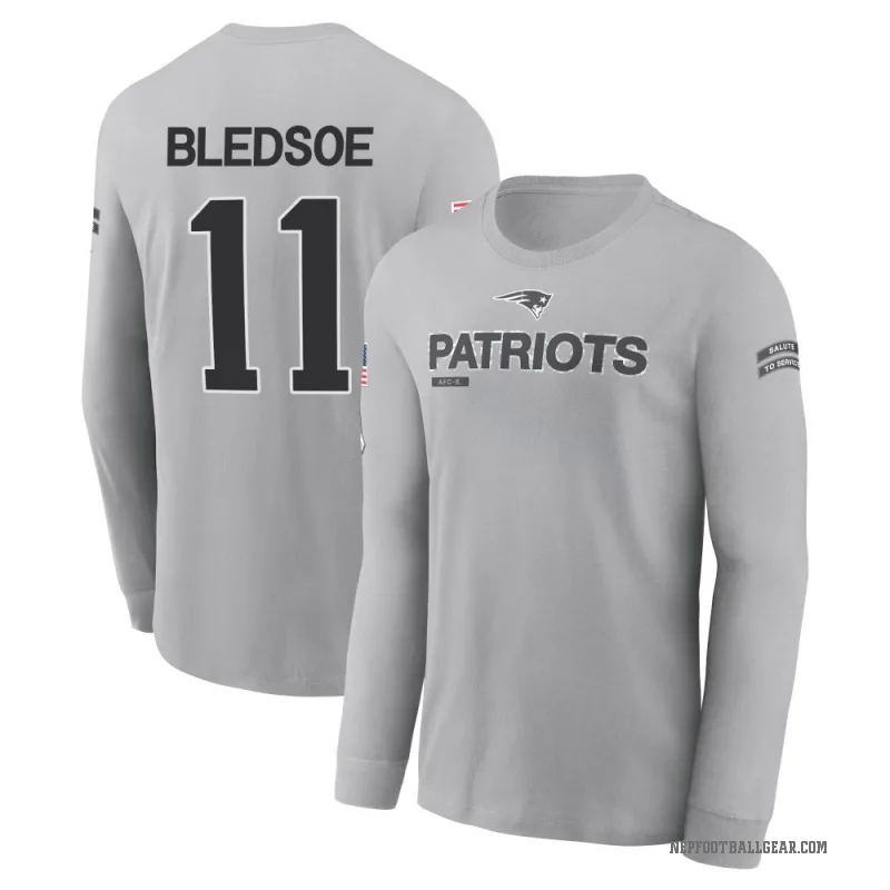 Drew Bledsoe Men's Gray New England Patriots 2024 Salute to Service Long Sleeve T-Shirt