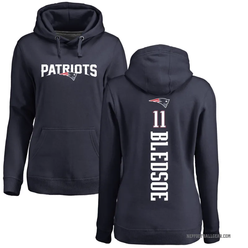 Drew Bledsoe Women's Navy New England Patriots Pro Line Backer Pullover Hoodie