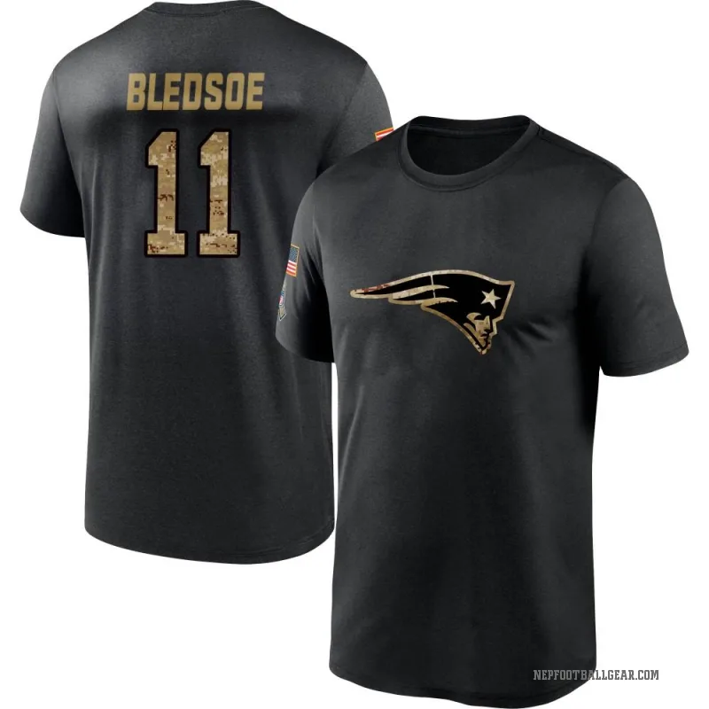 Drew Bledsoe Youth Black New England Patriots 2020 Salute To Service Performance T-Shirt