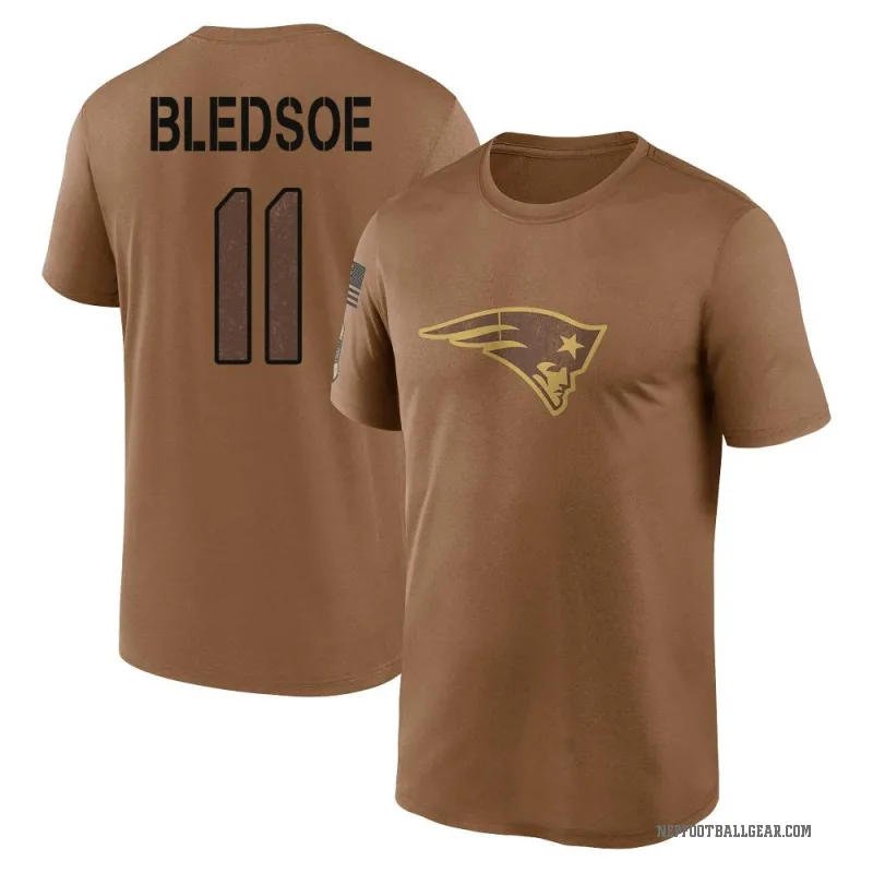 Drew Bledsoe Youth Brown New England Patriots 2023 Salute To Service Performance T-Shirt