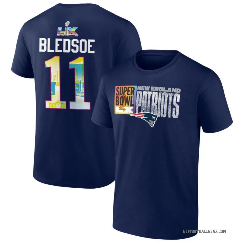 Drew Bledsoe Youth Navy New England Patriots Super Bowl LX T-Shirt