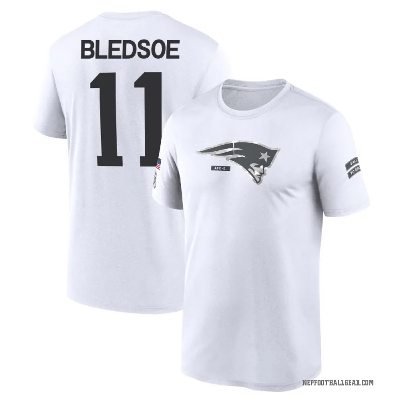 Drew Bledsoe Youth White New England Patriots 2024 Salute to Service Performance T-Shirt