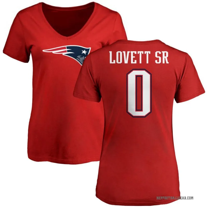 Fabien Lovett Sr. Women's Red New England Patriots Logo Slim Fit T-Shirt -