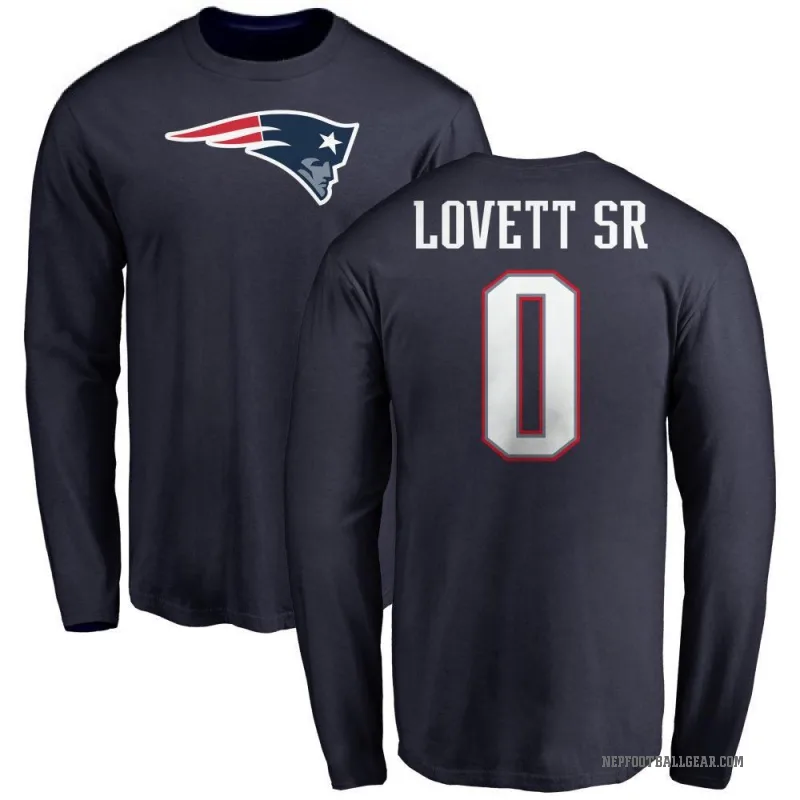 Fabien Lovett Sr. Youth Navy New England Patriots Logo Long Sleeve T-Shirt -