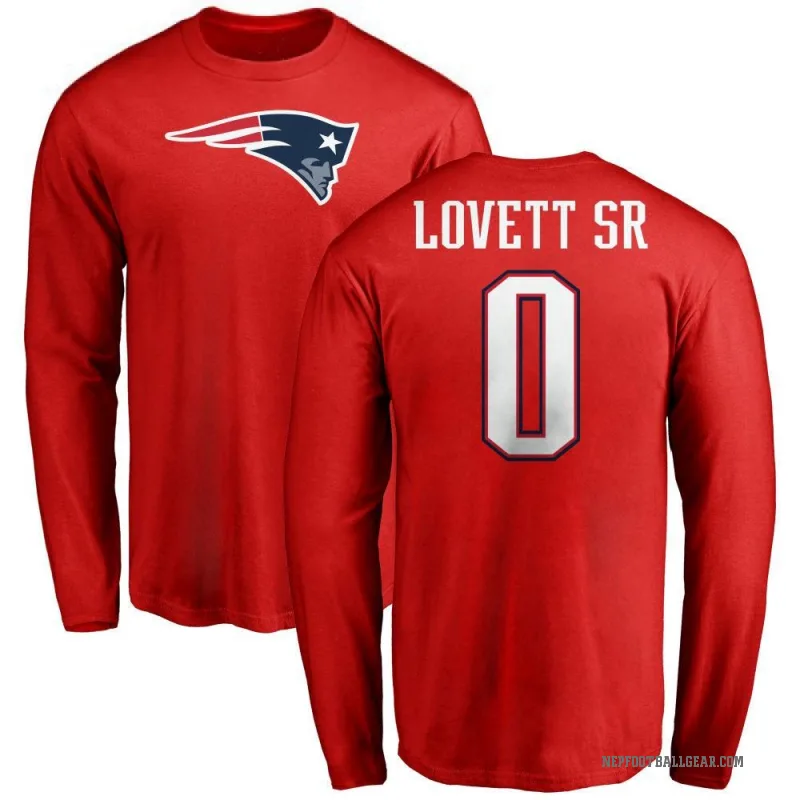 Fabien Lovett Sr. Youth Red New England Patriots Logo Long Sleeve T-Shirt -