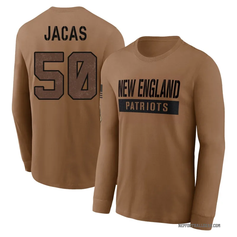 Gabe Jacas Men's Brown New England Patriots 2023 Salute To Service Long Sleeve T-Shirt
