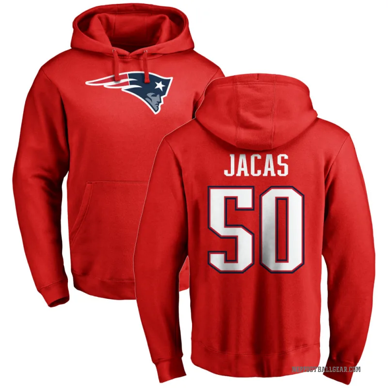 Gabe Jacas Men's Red New England Patriots Pro Line Logo Pullover Hoodie