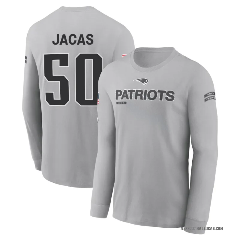 Gabe Jacas Youth Gray New England Patriots 2024 Salute to Service Long Sleeve T-Shirt