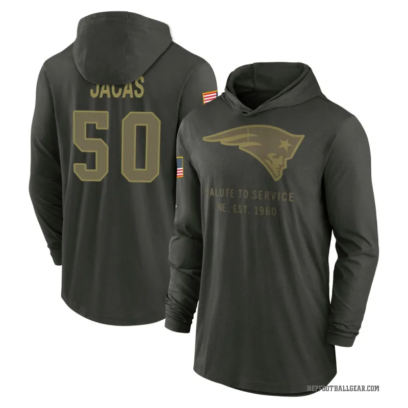 Gabe Jacas Youth Green New England Patriots Forest/ 2025 Salute to Service Sideline Lightweight Hooded Pullover Long Sleeve T-Sh