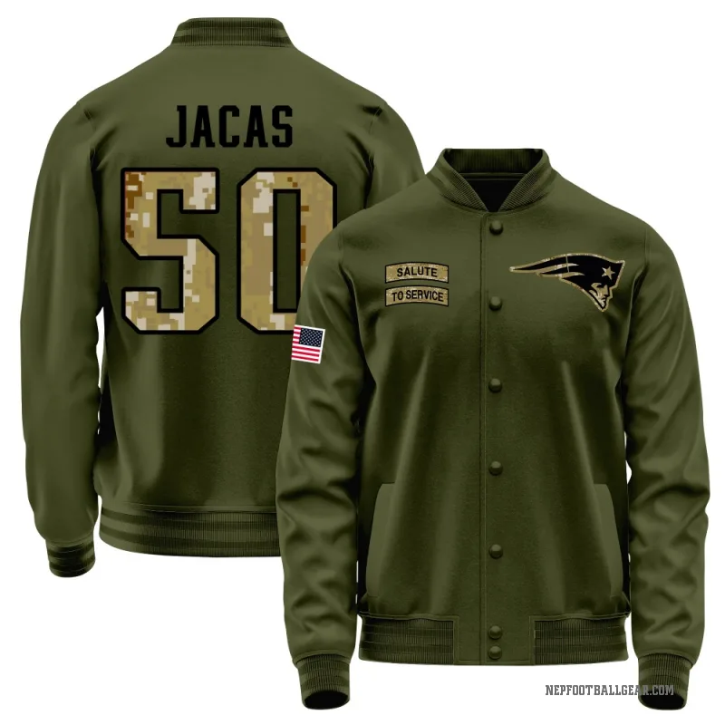 Gabe Jacas Youth Olive New England Patriots Salute to Service Sideline Performance Jacket