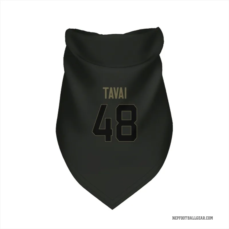 Jahlani Tavai  Black New England Patriots  Service Cat & Dog Pet Bandana