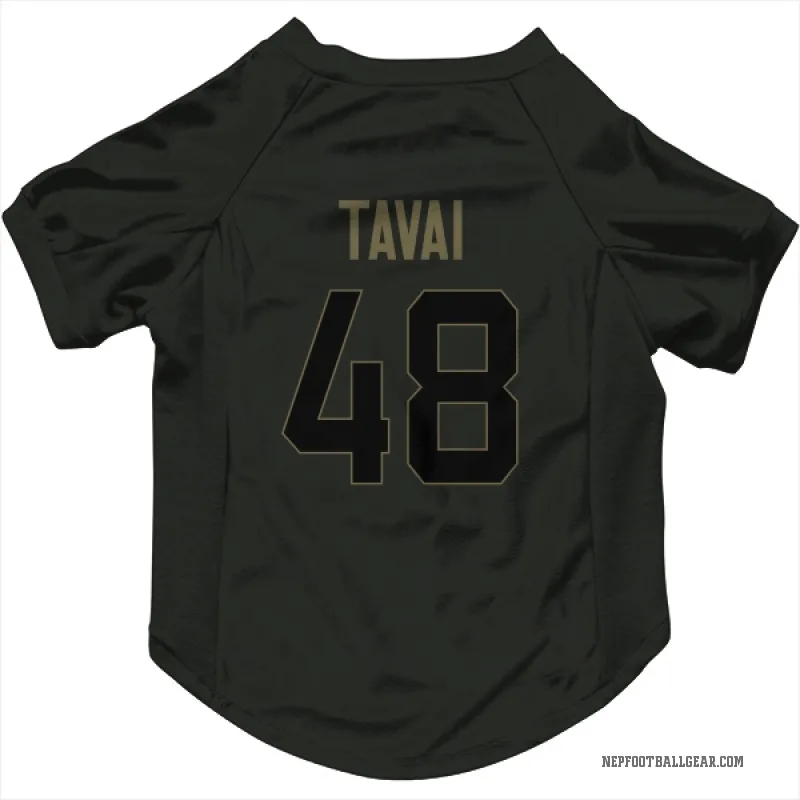 Jahlani Tavai  Black New England Patriots  Service Cat & Dog Pet Jersey
