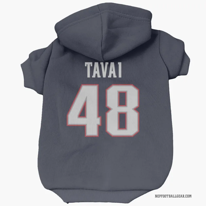 Jahlani Tavai  Navy New England Patriots  Cat & Dog Pet Hoodie