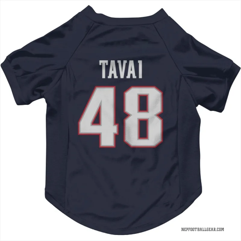 Jahlani Tavai  Navy New England Patriots  Cat & Dog Pet Jersey