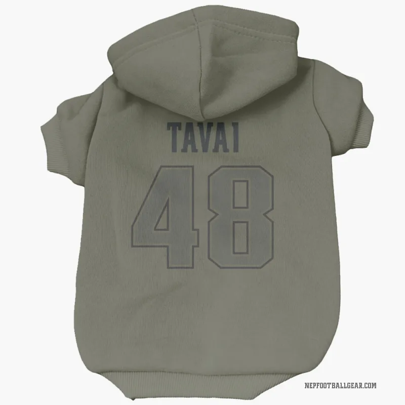 Jahlani Tavai  Olive New England Patriots  Cat & Dog Pet Hoodie