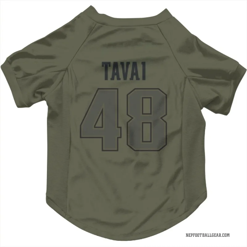 Jahlani Tavai  Olive New England Patriots  Cat & Dog Pet Jersey