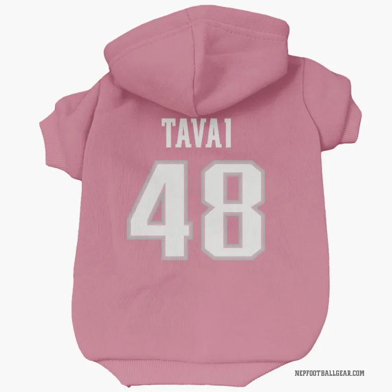 Jahlani Tavai  Pink New England Patriots  Cat & Dog Pet Hoodie