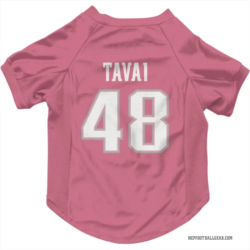 Jahlani Tavai  Pink New England Patriots  Cat & Dog Pet Jersey