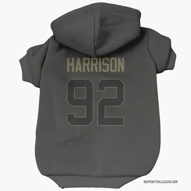 James Harrison  Black New England Patriots  Service Cat & Dog Pet Hoodie