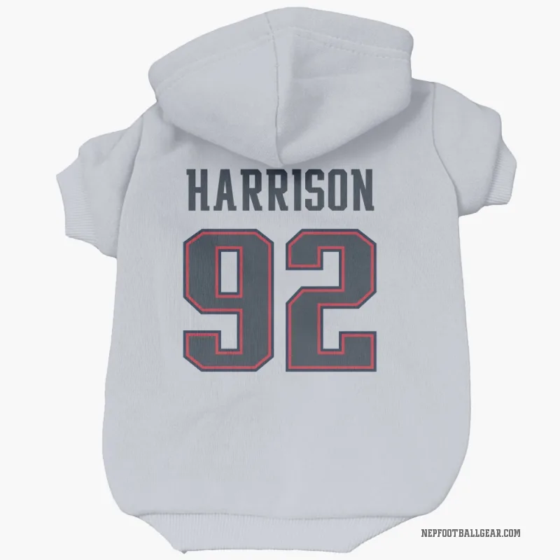 James Harrison  White New England Patriots  Cat & Dog Pet Hoodie