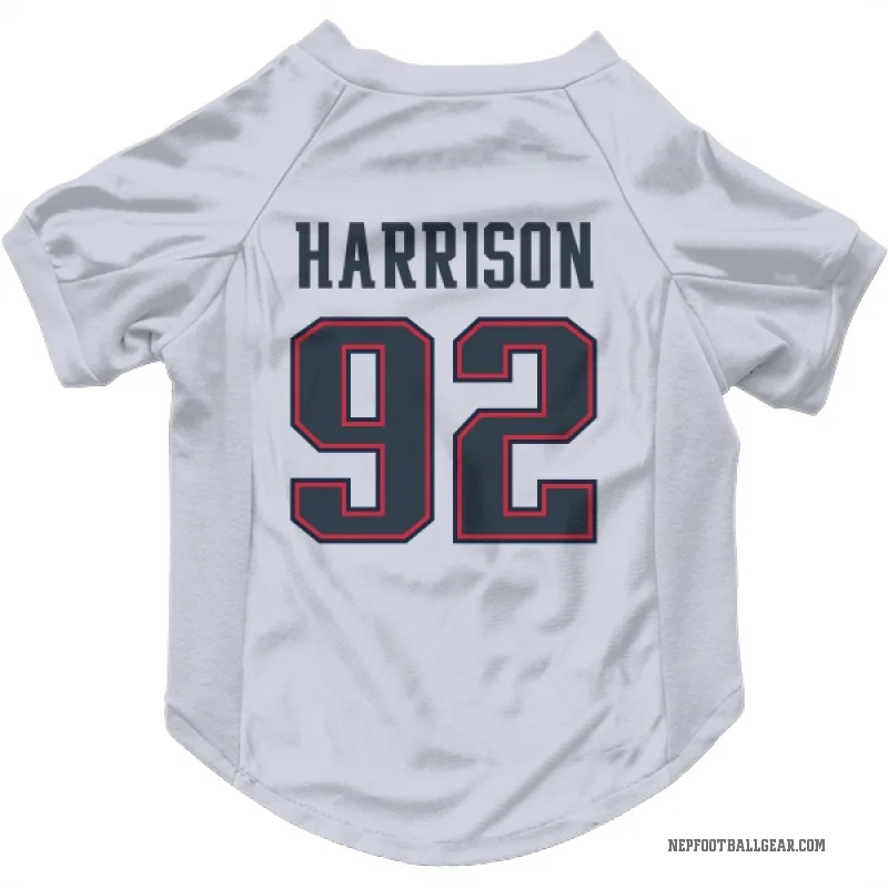 James Harrison  White New England Patriots  Cat & Dog Pet Jersey