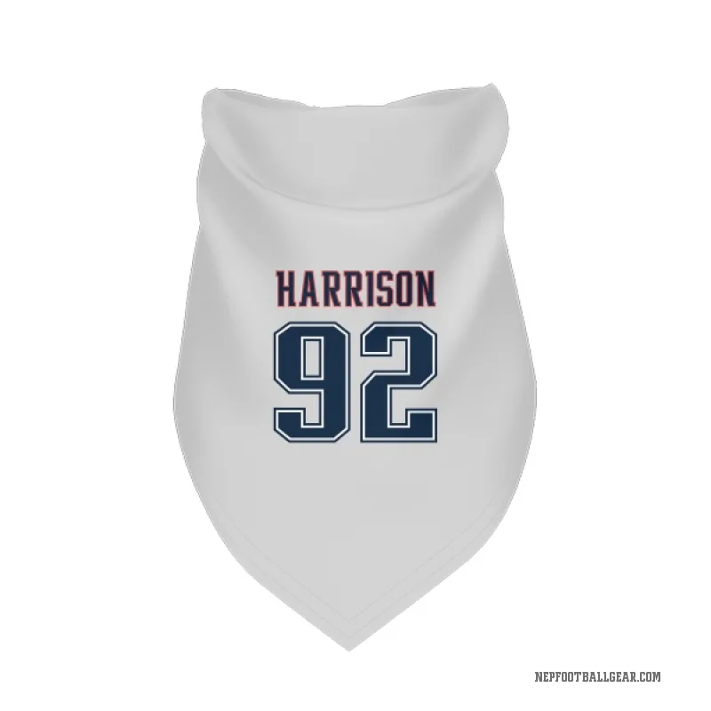 James Harrison  White New England Patriots  Fade Cat & Dog Pet Bandana