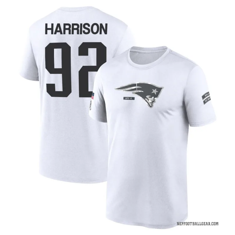 James Harrison Youth White New England Patriots 2024 Salute to Service Performance T-Shirt