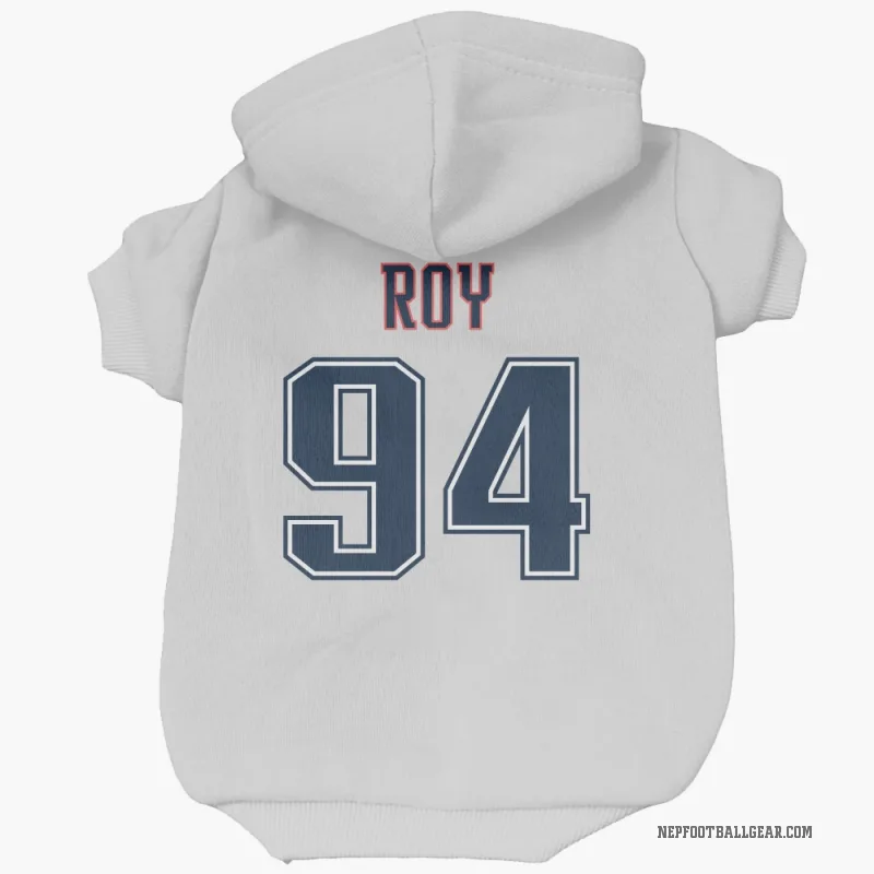 Jaquelin Roy  White New England Patriots  Fade Cat & Dog Pet Hoodie