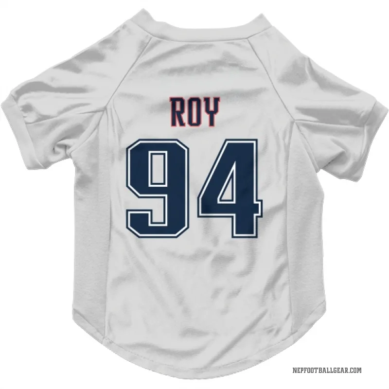 Jaquelin Roy  White New England Patriots  Fade Cat & Dog Pet Jersey