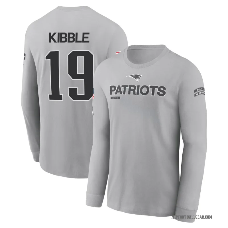 Jimmy Kibble Men's Gray New England Patriots 2024 Salute to Service Long Sleeve T-Shirt