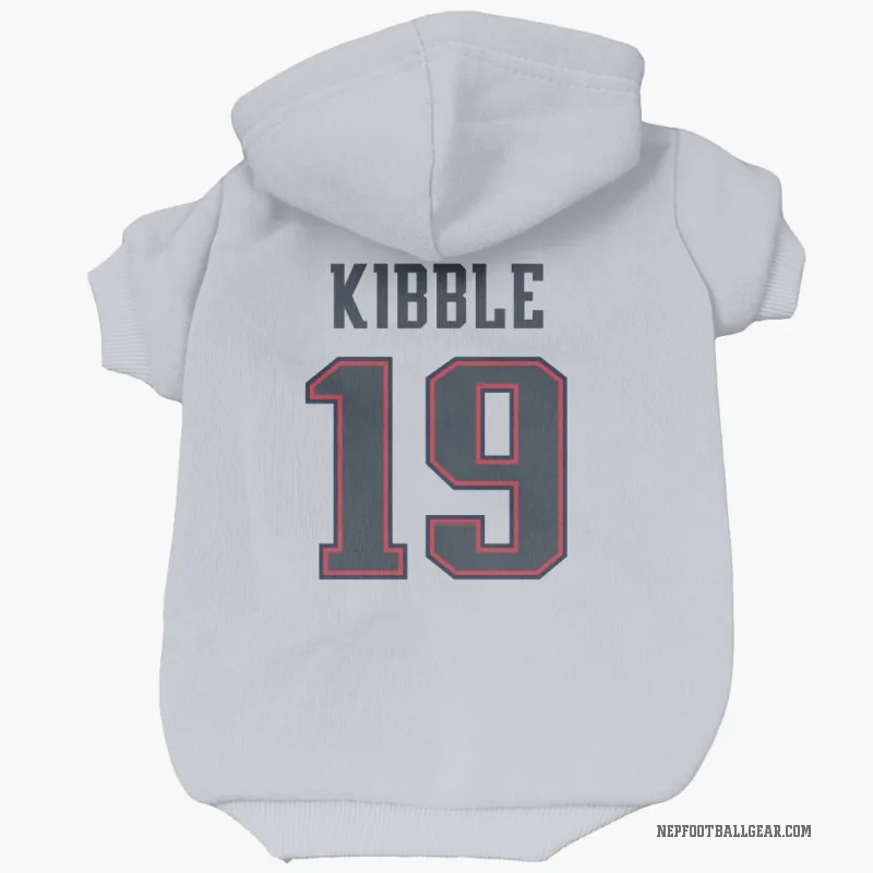 Jimmy Kibble  White New England Patriots  Cat & Dog Pet Hoodie