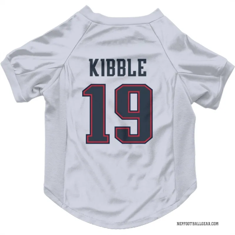 Jimmy Kibble  White New England Patriots  Cat & Dog Pet Jersey