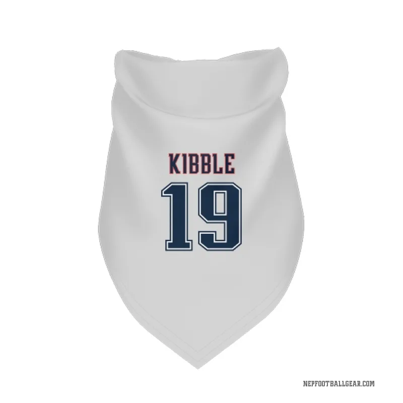 Jimmy Kibble  White New England Patriots  Fade Cat & Dog Pet Bandana